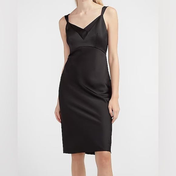 NWT Satin V neck Midi Slip Dress - Picture 1 of 8